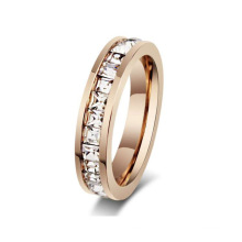 Fashion rose colored diamond ring, rose gold tungsten ring women jewelry